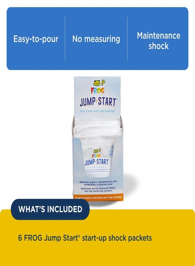 فروغ مُعالج FROG Jump Start لأحواض الاستحمام الساخنة - صدمة الكلور الأولية تزيل الملوثات العضوية وتُحدد مستوى الكلور - تجهيز ومعالجة حوض الاستحمام الساخن - عبوة من 6 قطع - Image 3